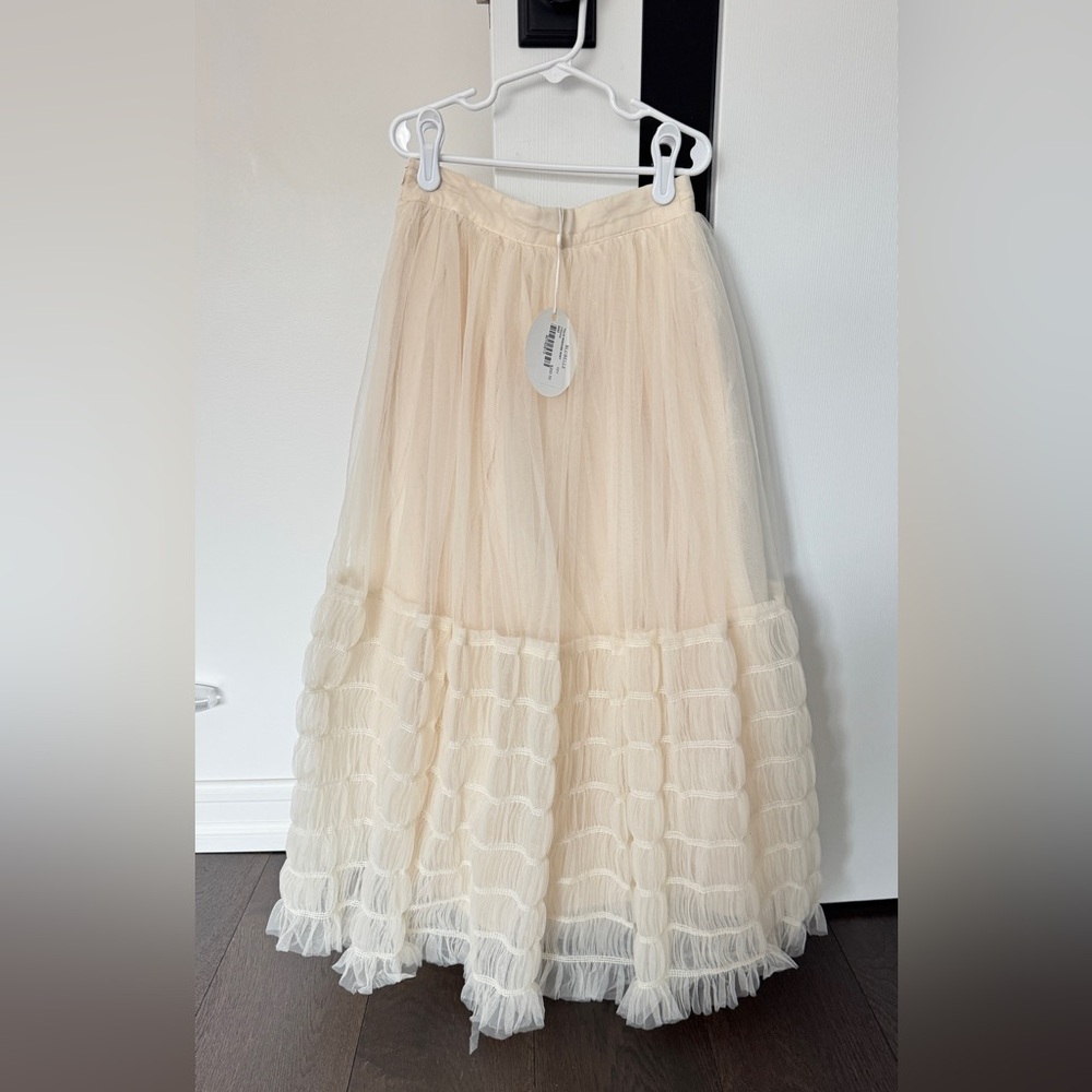 Petite Amalie Cream Smocked Tulle Skirt for Kids size 10